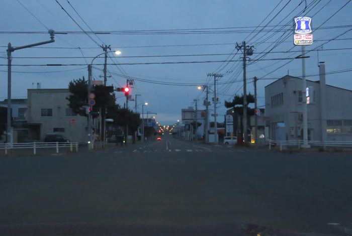 webnews今朝の北見/交差点から奥は常呂方面