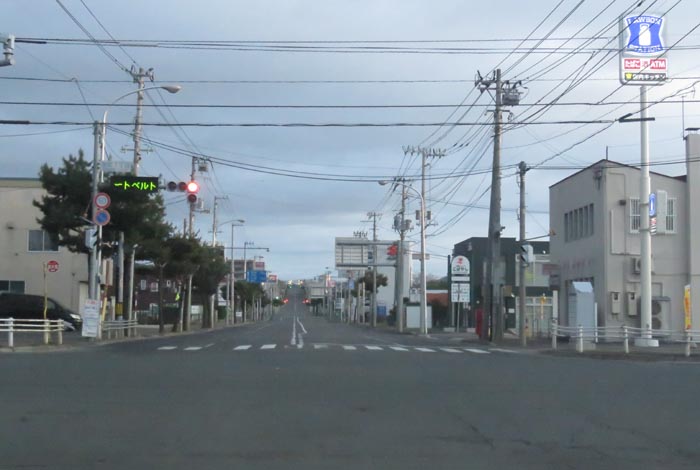 webnews今朝の北見/交差点から奥は常呂方面