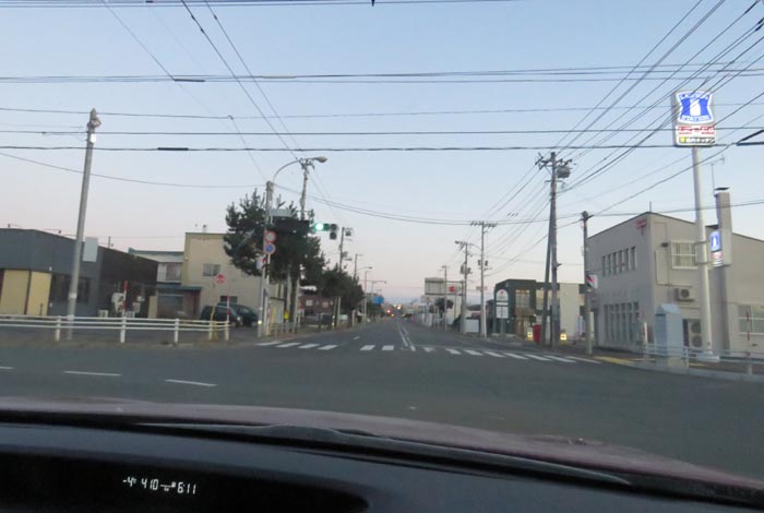 webnews今朝の北見/交差点から奥は常呂方面