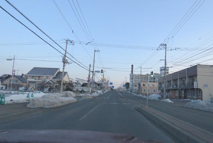 webnews今朝の北見/とん田通り、南大通り交差点から国道39号方向
