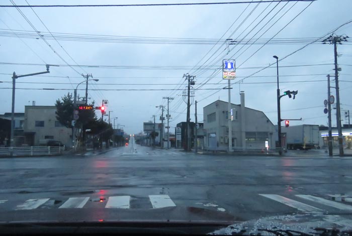 webnews今朝の北見/交差点から奥は常呂方面