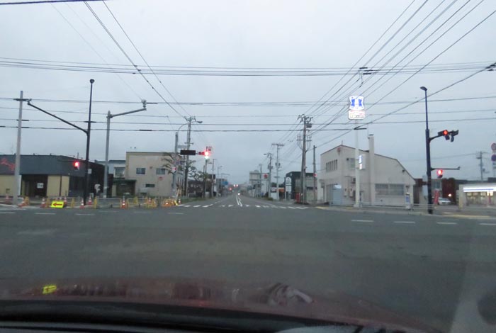 webnews今朝の北見/交差点から奥は常呂方面