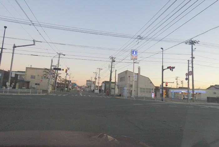 webnews今朝の北見/交差点から奥は常呂方面