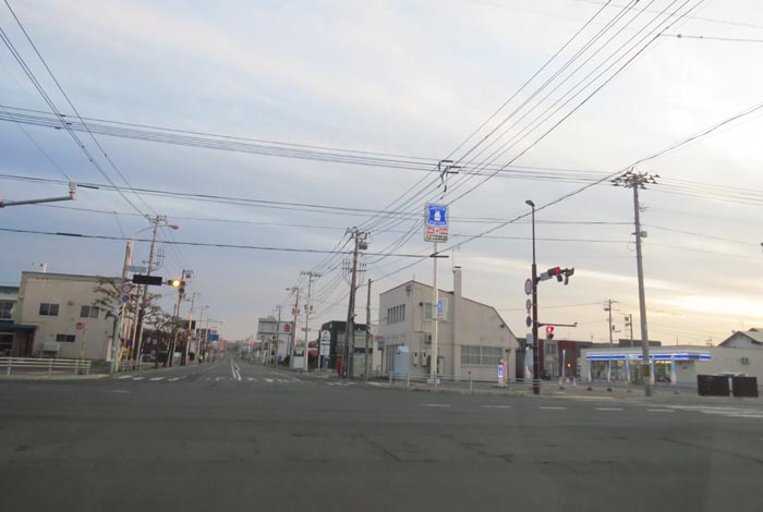 webnews今朝の北見/交差点から奥は常呂方面