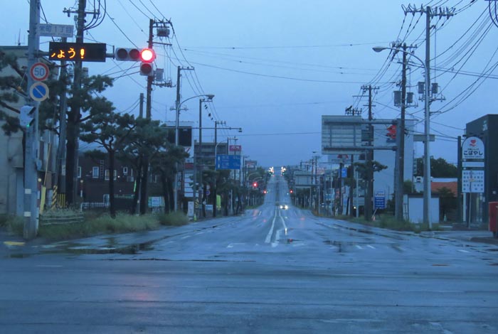 webnews今朝の北見/交差点から奥は常呂方面