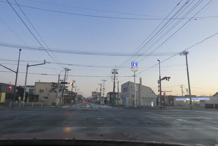 webnews今朝の北見/交差点から奥は常呂方面