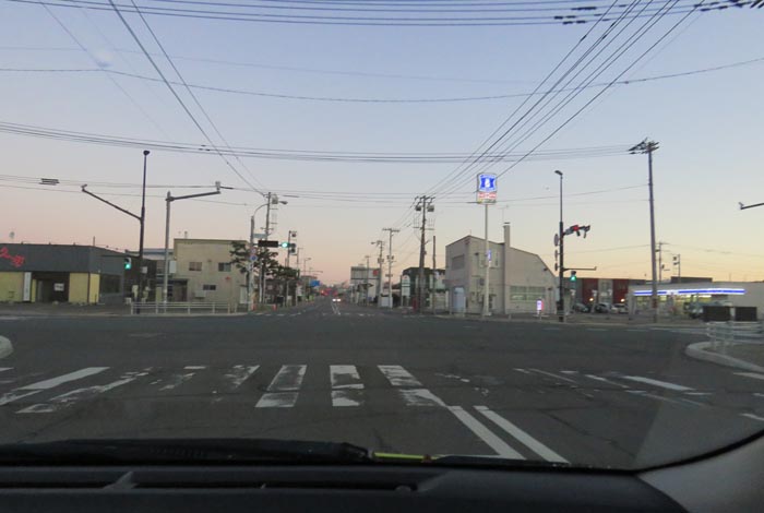 webnews今朝の北見/交差点から奥は常呂方面