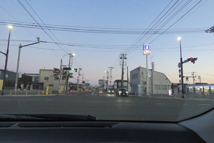 webnews今朝の北見/交差点から奥は常呂方面