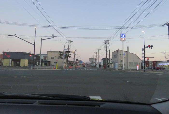 webnews今朝の北見/交差点から奥は常呂方面