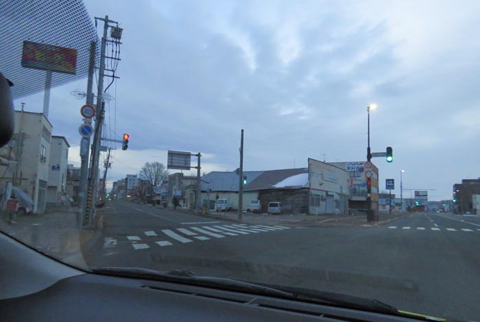 webnews今朝の北見/交差点から北4条通り側のパレスビル方向