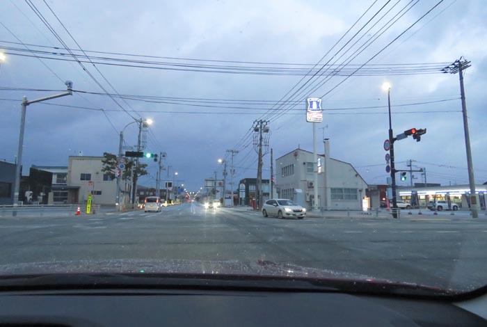 webnews今朝の北見/交差点から奥は常呂方面