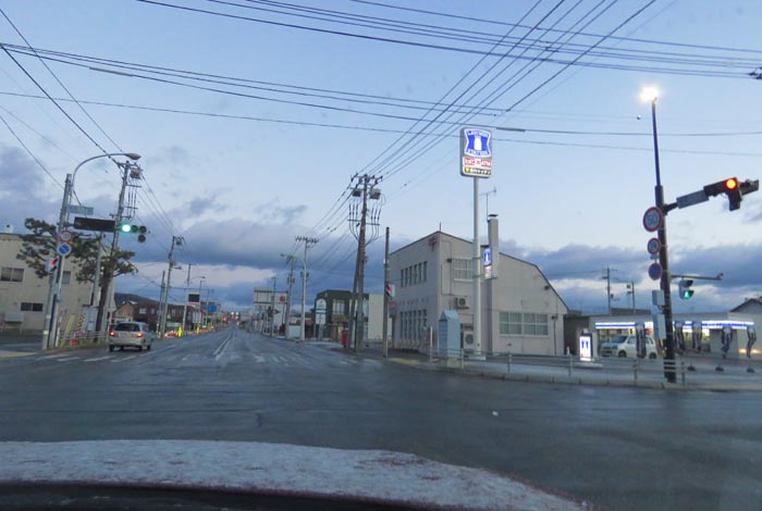 webnews今朝の北見/交差点から奥は常呂方面