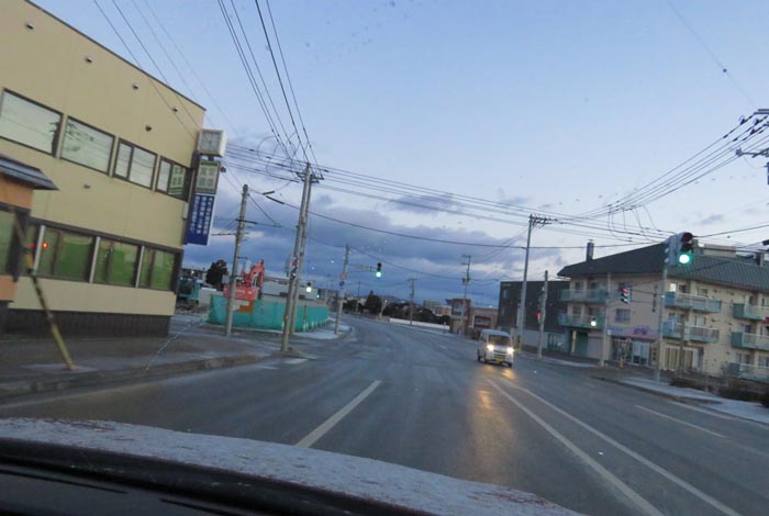 webnews今朝の北見/無加川橋を渡り南大通り交差点方向